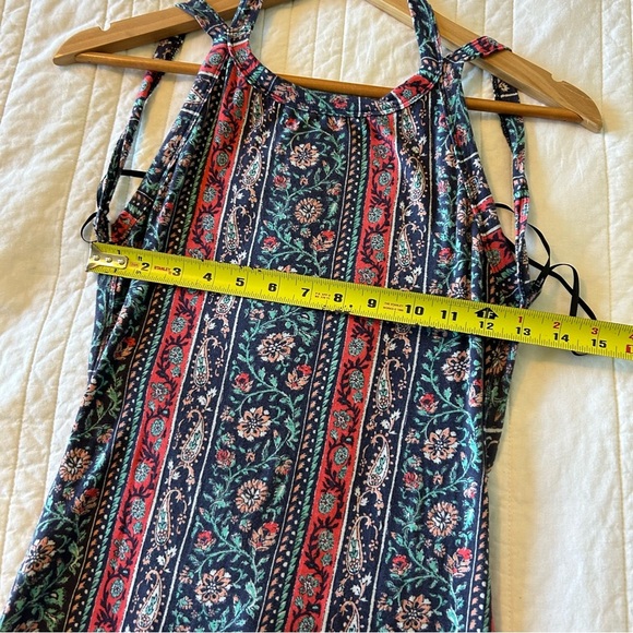 Lulus Kiss the Sky Navy Blue Print Midi Dress. Size XS. - Picture 11 of 12